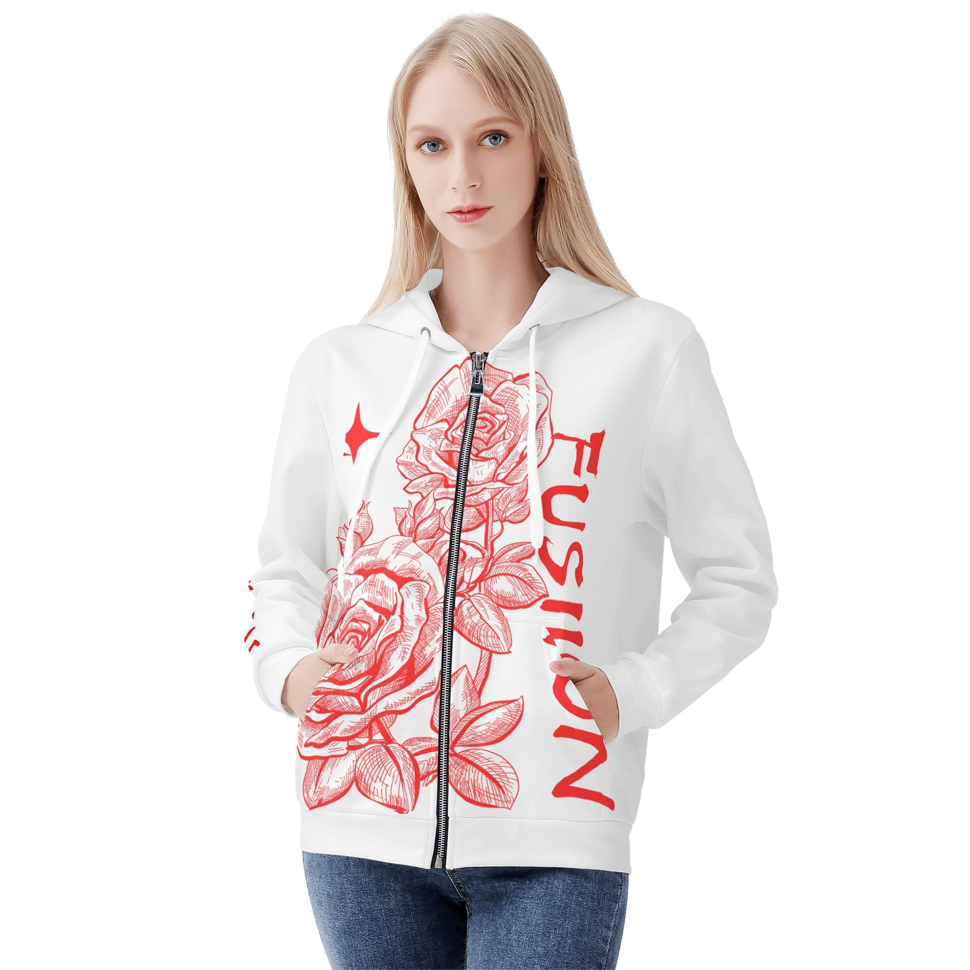 Supreme discount red rose hoodie